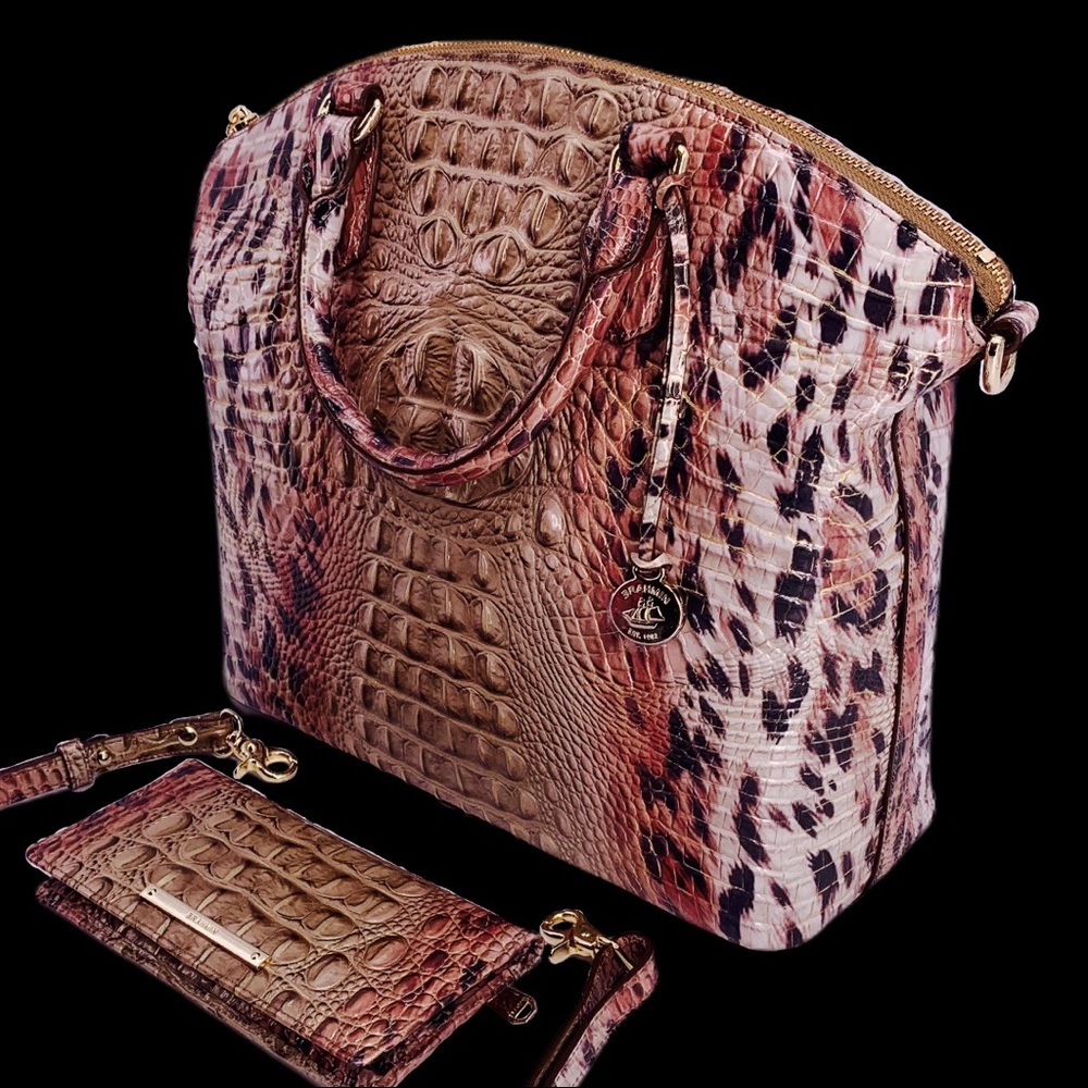 BRAHMIN LARGE DUXBURY & ADY WALLET PROWL OMBRE NWT